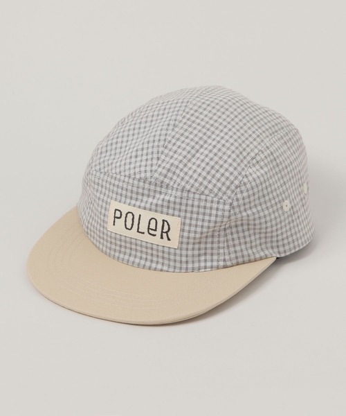 POLeR（ポーラー）の「【POLeR/ポーラー】ミニチェック柄/5パネルジェットキャップ（キャップ・メンズ・ダークグレー/キャメル・FREE）」の6枚目の写真