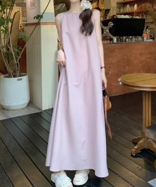 FAVORITO(ファヴォリート)の「バック中空クルーネック袖なしワンピース(ワンピース・レディース・パープル/ベージュ・F)」の13枚目の写真