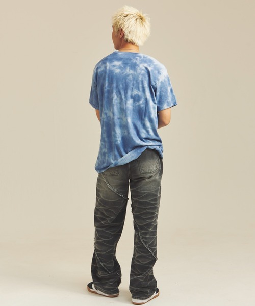 JACKROSE（ジャックローズ）の「JE-SELECT-ナナメ切替・ブラスト加工/デニムパンツ（デニムパンツ・メンズ・ブラック系/インディゴブルー・S/M/L）」の16枚目の写真