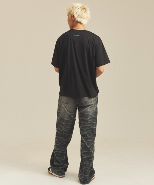 JACKROSE（ジャックローズ）の「JE-SELECT-ナナメ切替・ブラスト加工/デニムパンツ（デニムパンツ・メンズ・ブラック系/インディゴブルー・S/M/L）」の19枚目の写真