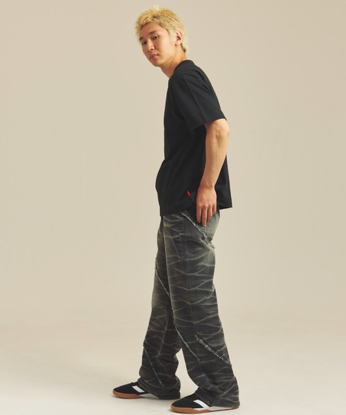 JACKROSE（ジャックローズ）の「JE-SELECT-ナナメ切替・ブラスト加工/デニムパンツ（デニムパンツ・メンズ・ブラック系/インディゴブルー・S/M/L）」の12枚目の写真