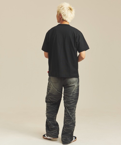 JACKROSE（ジャックローズ）の「JE-SELECT-ナナメ切替・ブラスト加工/デニムパンツ（デニムパンツ・メンズ・ブラック系/インディゴブルー・S/M/L）」の13枚目の写真