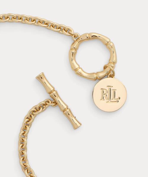 NEW★Ralph Lauren★ロゴチャーム・ネックレス ゴールドプレーテッド ロゴ チャーム ネックレス(ネックレス
