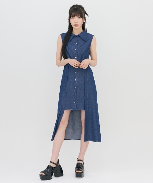 REDYAZEL（レディアゼル）の「イレヘムシャツワンピース（ワンピース・レディース・ネイビー/ブルー/ブラック系その他・FREE）」の12枚目の写真