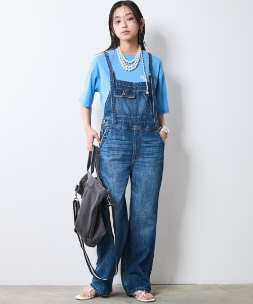 CHIC STYLE（シックスタイル）の「ピグメント染バックロゴプリントTシャツ＜大きいサイズ有＞シックスタイル（Tシャツ/カットソー・レディース・ブルー/スミクロ・3L/LL/L/M/5L/4L）」の18枚目の写真