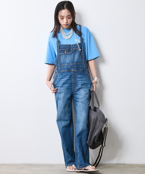 CHIC STYLE（シックスタイル）の「ピグメント染バックロゴプリントTシャツ＜大きいサイズ有＞シックスタイル（Tシャツ/カットソー・レディース・ブルー/スミクロ・3L/LL/L/M/5L/4L）」の22枚目の写真