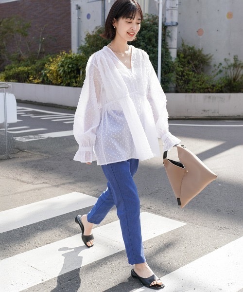 Bou Jeloud（ブージュルード）の「【接触冷感／UVカット】UV/COOL HAKIYASE+（その他パンツ・レディース・パープル/インディゴブルー/オフホワイト/カーキ/ブラック・X-LARGE/LARGE/MEDIUM/SMALL）」の20枚目の写真