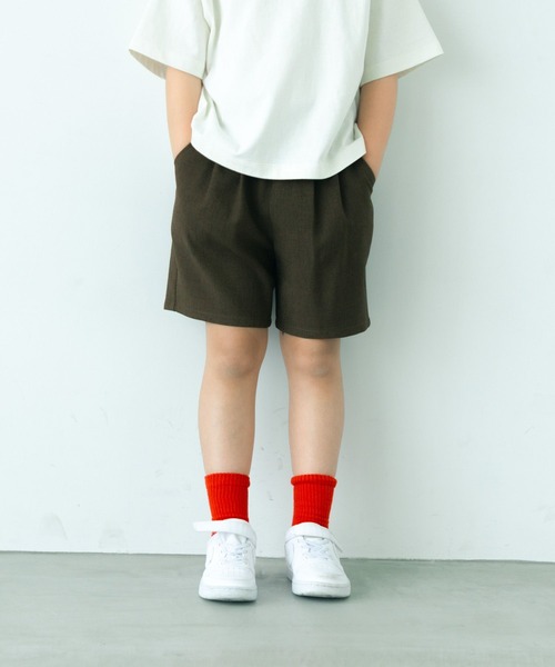 LOWRYS FARM(ローリーズファーム)の「ホップサックタックショートパンツ 320542(その他パンツ・キッズ・チャコールグレー/ダークブラウン/チェック・110cm/120cm/130cm/140cm/150cm)」の3枚目の写真