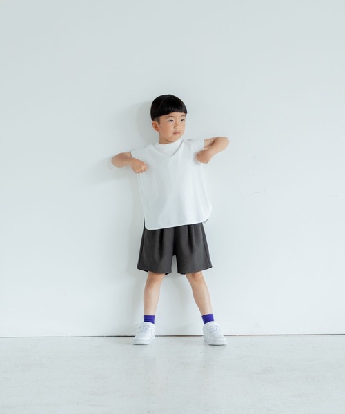 LOWRYS FARM(ローリーズファーム)の「ホップサックタックショートパンツ 320542(その他パンツ・キッズ・チャコールグレー/ダークブラウン/チェック・110cm/120cm/130cm/140cm/150cm)」の4枚目の写真