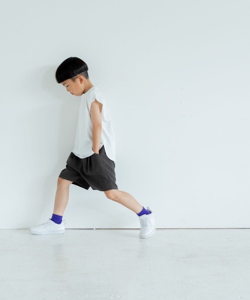 LOWRYS FARM(ローリーズファーム)の「ホップサックタックショートパンツ 320542(その他パンツ・キッズ・チャコールグレー/ダークブラウン/チェック・110cm/120cm/130cm/140cm/150cm)」の5枚目の写真