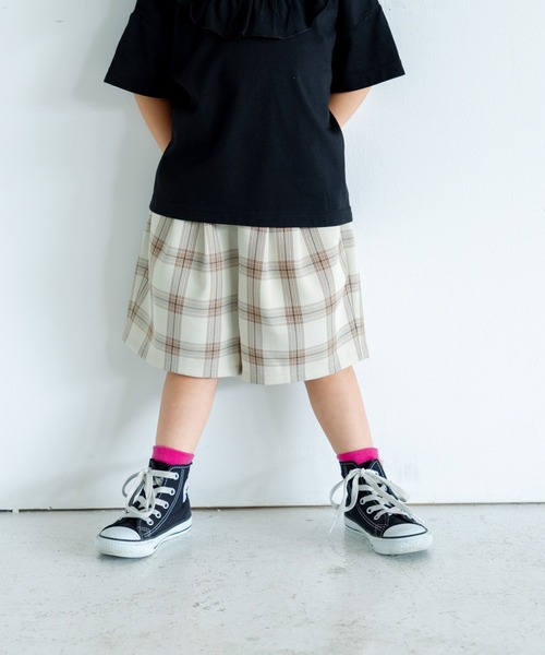 LOWRYS FARM(ローリーズファーム)の「ホップサックタックショートパンツ 320542(その他パンツ・キッズ・チャコールグレー/ダークブラウン/チェック・110cm/120cm/130cm/140cm/150cm)」の10枚目の写真