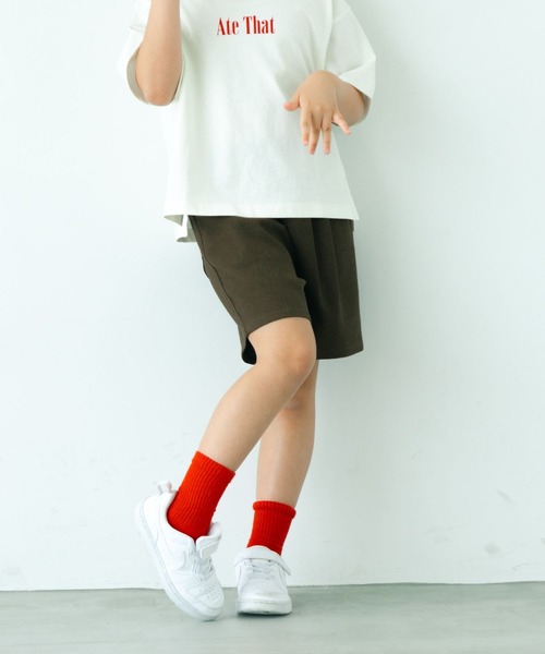 LOWRYS FARM(ローリーズファーム)の「ホップサックタックショートパンツ 320542(その他パンツ・キッズ・チャコールグレー/ダークブラウン/チェック・110cm/120cm/130cm/140cm/150cm)」の15枚目の写真