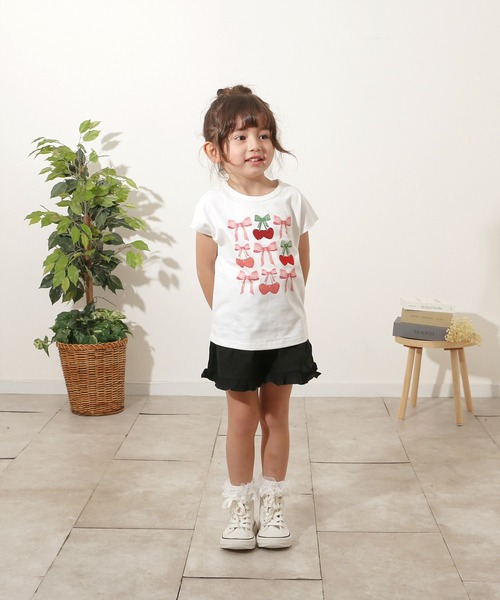 Rora（ローラ）の「チェリーポップ T（Tシャツ/カットソー・キッズ・チャコールグレー/レッド・110cm/120cm/130cm/140cm/150cm）」の3枚目の写真
