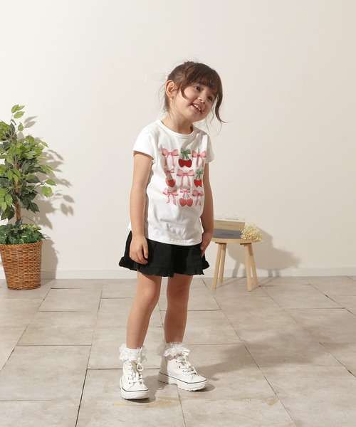 Rora（ローラ）の「チェリーポップ T（Tシャツ/カットソー・キッズ・チャコールグレー/レッド・110cm/120cm/130cm/140cm/150cm）」の10枚目の写真