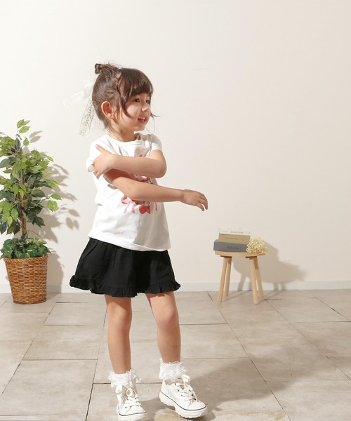 Rora（ローラ）の「チェリーポップ T（Tシャツ/カットソー・キッズ・チャコールグレー/レッド・110cm/120cm/130cm/140cm/150cm）」の5枚目の写真