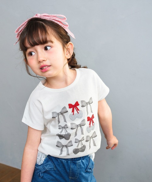 Rora（ローラ）の「チェリーポップ T（Tシャツ/カットソー・キッズ・チャコールグレー/レッド・110cm/120cm/130cm/140cm/150cm）」の12枚目の写真