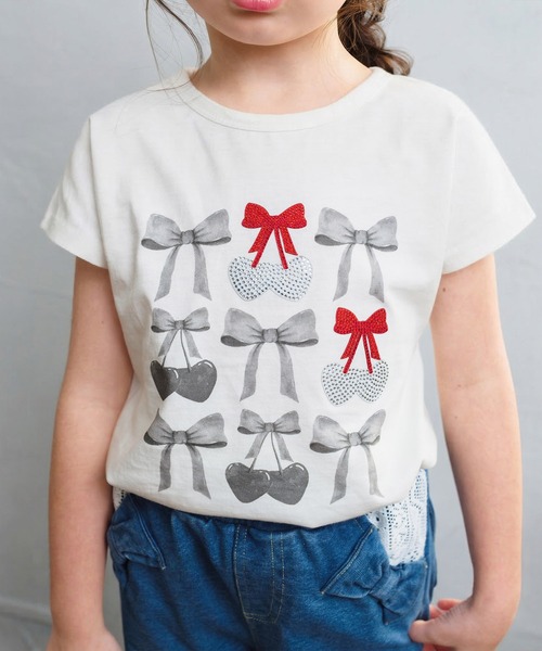 Rora（ローラ）の「チェリーポップ T（Tシャツ/カットソー・キッズ・チャコールグレー/レッド・110cm/120cm/130cm/140cm/150cm）」の16枚目の写真