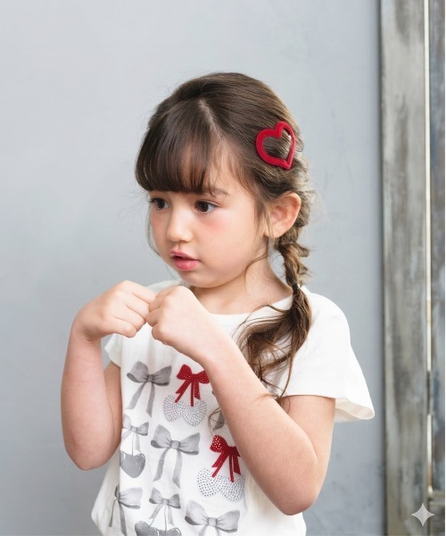 Rora（ローラ）の「チェリーポップ T（Tシャツ/カットソー・キッズ・チャコールグレー/レッド・110cm/120cm/130cm/140cm/150cm）」の17枚目の写真
