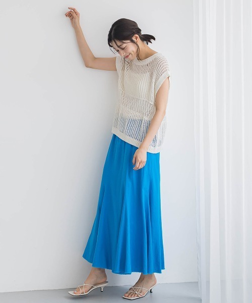 Droite lautreamont(ドロワットロートレアモン)の「メッシュニットベスト≪手洗い可能≫(ニット/セーター・レディース・オフホワイト/オレンジ/ブラック・M)」の10枚目の写真