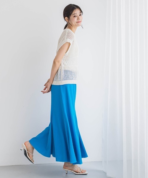 Droite lautreamont(ドロワットロートレアモン)の「メッシュニットベスト≪手洗い可能≫(ニット/セーター・レディース・オフホワイト/オレンジ/ブラック・M)」の12枚目の写真