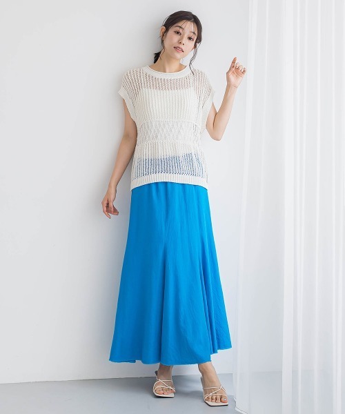 Droite lautreamont(ドロワットロートレアモン)の「メッシュニットベスト≪手洗い可能≫(ニット/セーター・レディース・オフホワイト/オレンジ/ブラック・M)」の13枚目の写真