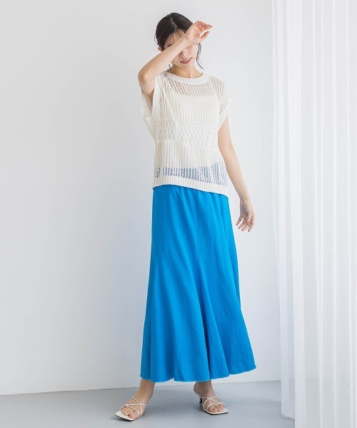 Droite lautreamont(ドロワットロートレアモン)の「メッシュニットベスト≪手洗い可能≫(ニット/セーター・レディース・オフホワイト/オレンジ/ブラック・M)」の14枚目の写真