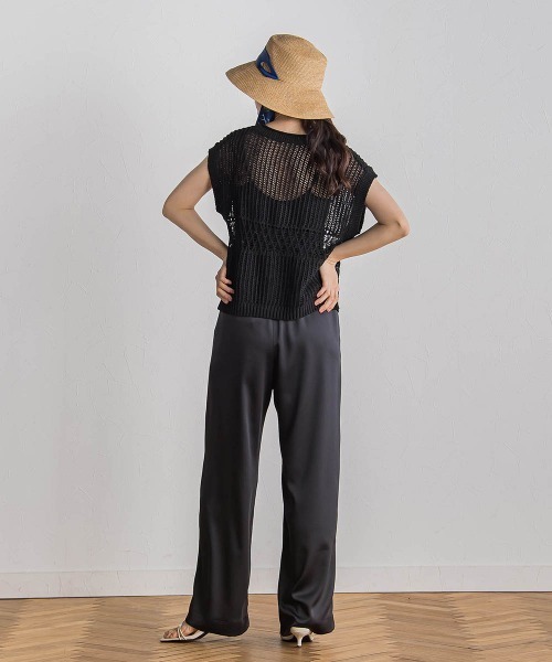 Droite lautreamont(ドロワットロートレアモン)の「メッシュニットベスト≪手洗い可能≫(ニット/セーター・レディース・オフホワイト/オレンジ/ブラック・M)」の21枚目の写真
