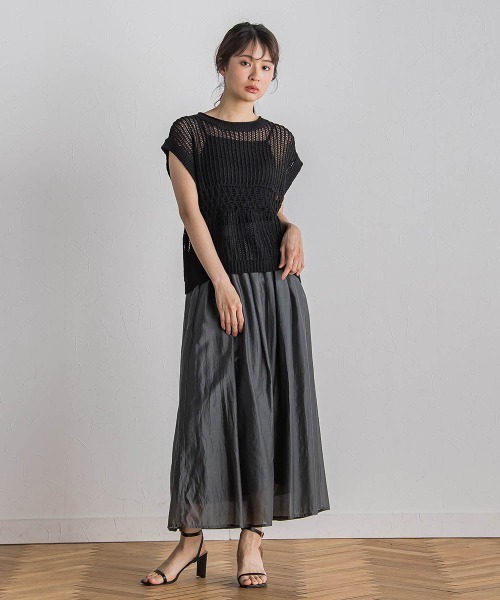 Droite lautreamont(ドロワットロートレアモン)の「メッシュニットベスト≪手洗い可能≫(ニット/セーター・レディース・オフホワイト/オレンジ/ブラック・M)」の22枚目の写真