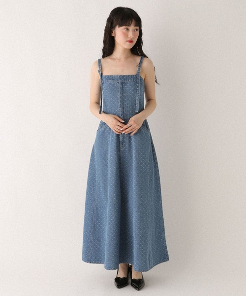 ち*様 サックス　ジャンスカ BABY大阪店限定「エリザベスジャンパースカート・ボンネット