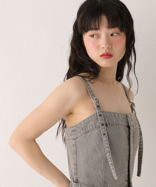 Heather(ヘザー)の「カーブステッチデニムジャンスカ 499392(ジャンパースカート・レディース・グレー/ブルー系その他・FREE)」の17枚目の写真