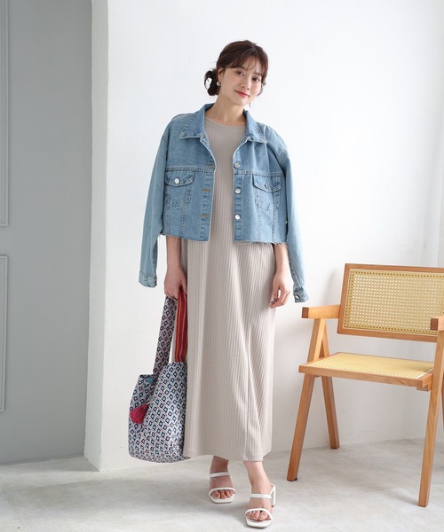 fifth（フィフス）の「【汗ジミ防止】リブワンピース（ワンピース・レディース・ブラック/グレイッシュベージュ・XS/M）」の2枚目の写真