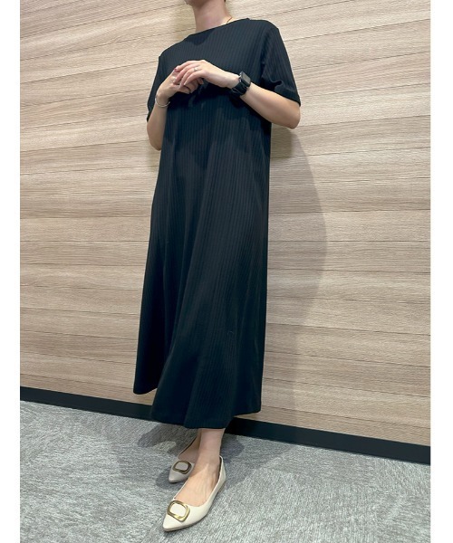 fifth（フィフス）の「【汗ジミ防止】リブワンピース（ワンピース・レディース・ブラック/グレイッシュベージュ・XS/M）」の14枚目の写真
