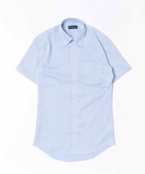 TOKYO SHIRTS(トウキョウシャツ)の「形態安定ノンアイロン ボタンダウン 半袖ビジネスワイシャツ(ビジネスシャツ・メンズ・ブルー・首回り39cm/首回り41cm/首回り42cm/首回り43cm/首回り37cm)」の4枚目の写真