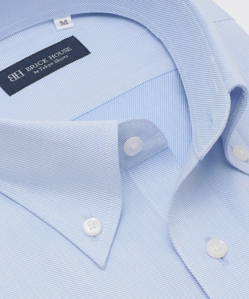 TOKYO SHIRTS(トウキョウシャツ)の「形態安定ノンアイロン ボタンダウン 半袖ビジネスワイシャツ(ビジネスシャツ・メンズ・ブルー・首回り39cm/首回り41cm/首回り42cm/首回り43cm/首回り37cm)」の7枚目の写真