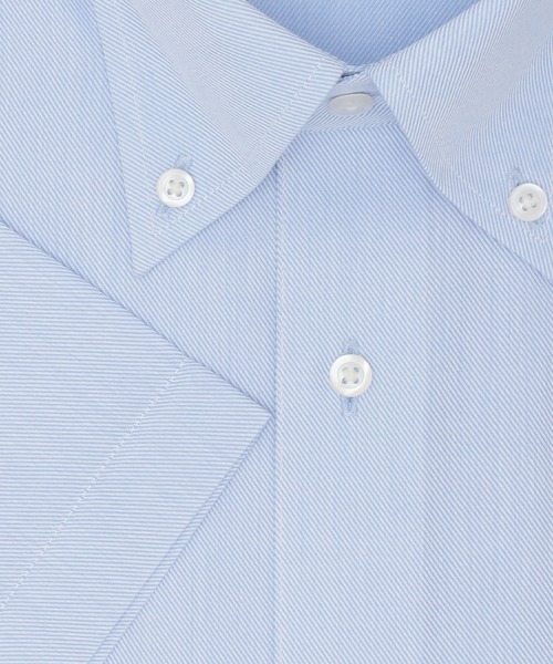 TOKYO SHIRTS(トウキョウシャツ)の「形態安定ノンアイロン ボタンダウン 半袖ビジネスワイシャツ(ビジネスシャツ・メンズ・ブルー・首回り39cm/首回り41cm/首回り42cm/首回り43cm/首回り37cm)」の3枚目の写真