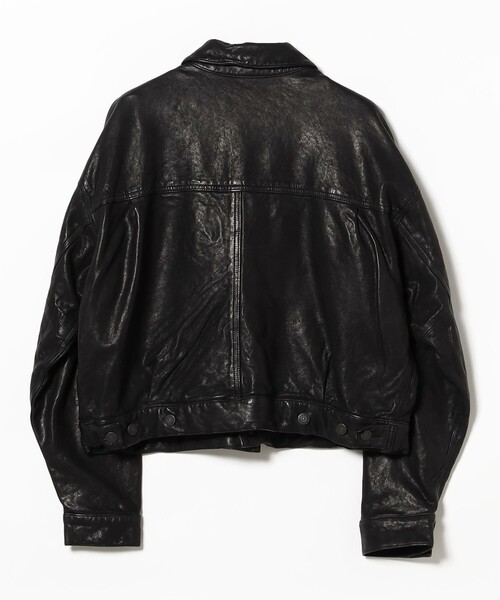 BEAMS ビームス　　レザージャケット 2025ss シープレザー　未使用品M 中古・古着通販】BEAMS (ビームス) シープレザーブルゾン ブラック