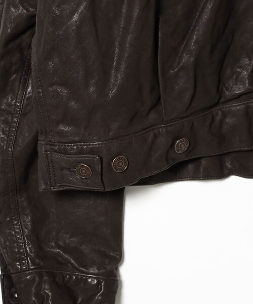 BEAMS（ビームス）の「ワイドショートフィット シープレザー ジャケット（ブルゾン・メンズ・ブラック/ダークブラウン・S/M/L/XL）」の19枚目の写真