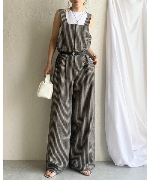 サロペット・オーバーオール・オールインワン esutoreja Wide pants romper セール】WIDE TAPERED OVERALL（サロペット/オーバーオール）｜X