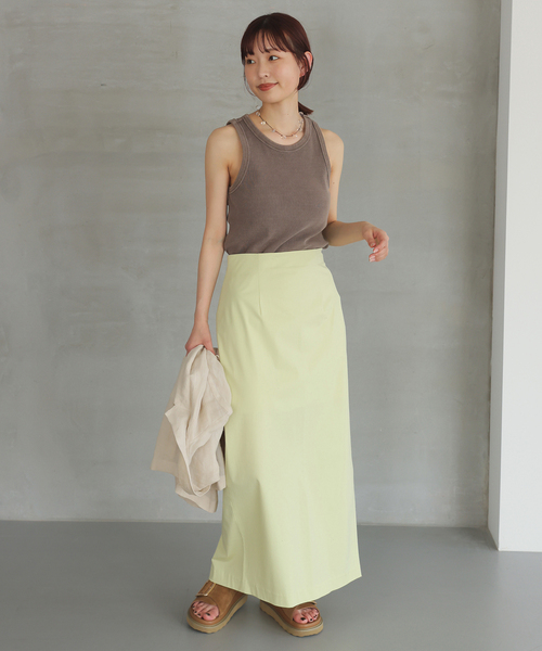 SLOBE IENA（スローブイエナ）の「《追加》コットンテレコアメスリ（タンクトップ・レディース・ブラウン/スカイブルー/ホワイト・FREE）」の9枚目の写真