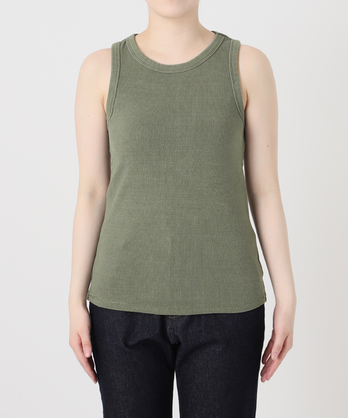 SLOBE IENA（スローブイエナ）の「《追加》コットンテレコアメスリ（タンクトップ・レディース・ブラウン/スカイブルー/ホワイト・FREE）」の18枚目の写真