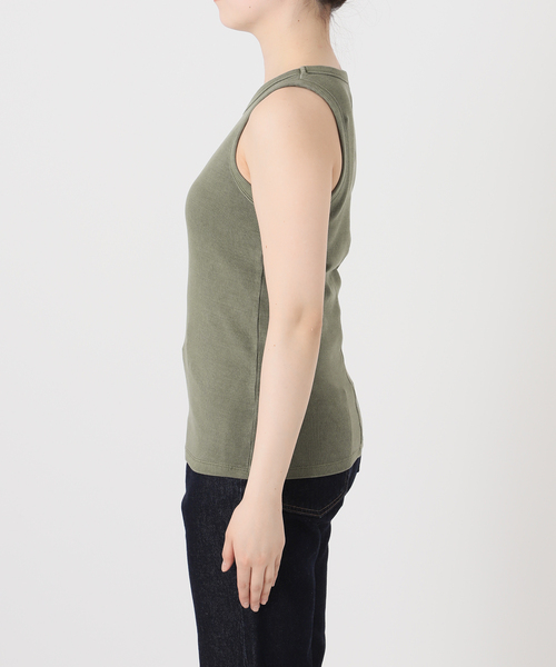 SLOBE IENA（スローブイエナ）の「《追加》コットンテレコアメスリ（タンクトップ・レディース・ブラウン/スカイブルー/ホワイト・FREE）」の19枚目の写真