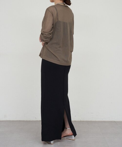 SHENERY（シーナリー）の「ギャザーシアーニット（ニット/セーター・レディース・オフホワイト/チャコールグレー・FREE）」の11枚目の写真