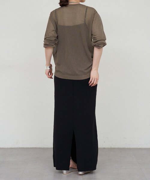 SHENERY（シーナリー）の「ギャザーシアーニット（ニット/セーター・レディース・オフホワイト/チャコールグレー・FREE）」の12枚目の写真