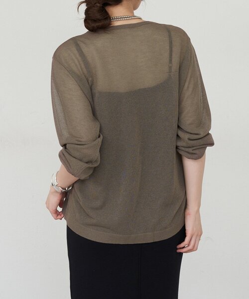 SHENERY（シーナリー）の「ギャザーシアーニット（ニット/セーター・レディース・オフホワイト/チャコールグレー・FREE）」の19枚目の写真