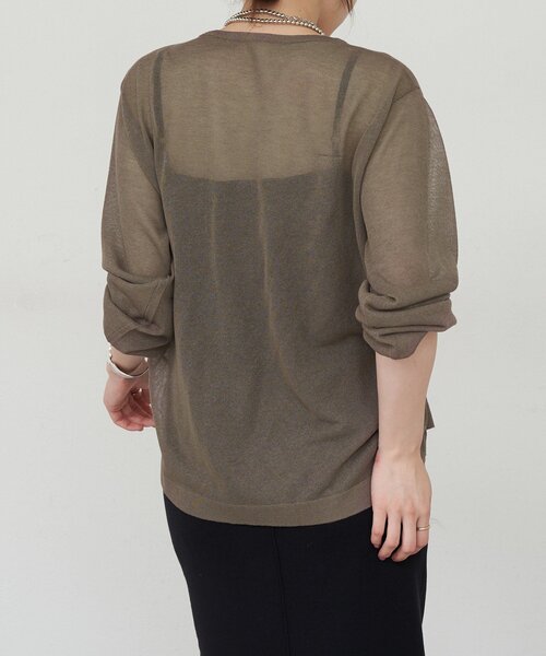 SHENERY（シーナリー）の「ギャザーシアーニット（ニット/セーター・レディース・オフホワイト/チャコールグレー・FREE）」の20枚目の写真