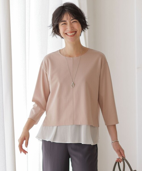 J.PRESS(ジェイプレス)の「コンパクトポンチ カットソー(Tシャツ/カットソー・レディース・グレー系/ダルブルー系/ベージュ系/ピンク系・T15/T13)」の4枚目の写真