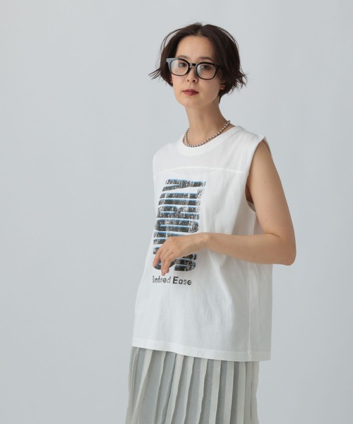 LEPSIM(レプシィム)の「USED加工ノースリーブ 574902(Tシャツ/カットソー・レディース・キャメル/オフホワイト/グレー・FREE)」の5枚目の写真