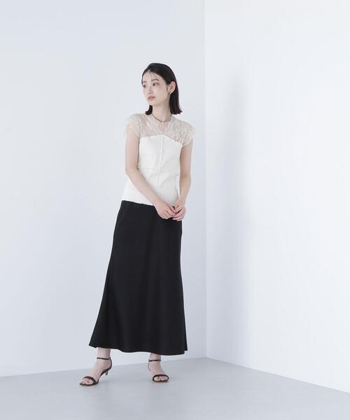 NATURAL BEAUTY BASIC(ナチュラルビューティーベーシック)の「◇【BLANC】パッチワークリブカットソー(Tシャツ/カットソー・レディース・オフホワイト/ラベンダー・FREE)」の8枚目の写真