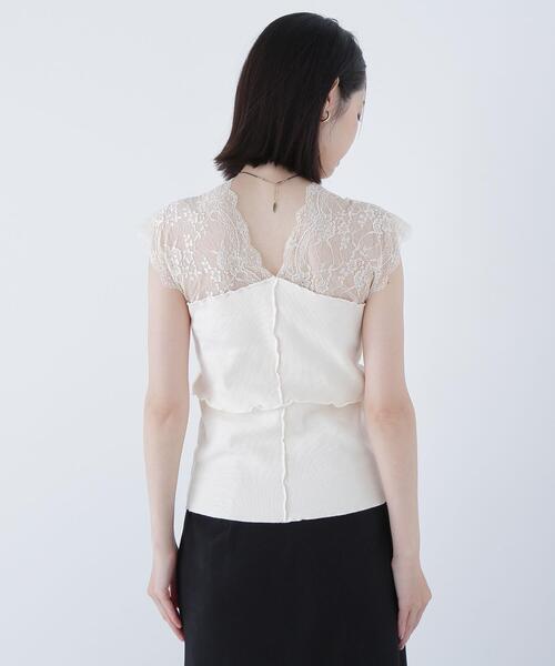 NATURAL BEAUTY BASIC(ナチュラルビューティーベーシック)の「◇【BLANC】パッチワークリブカットソー(Tシャツ/カットソー・レディース・オフホワイト/ラベンダー・FREE)」の11枚目の写真