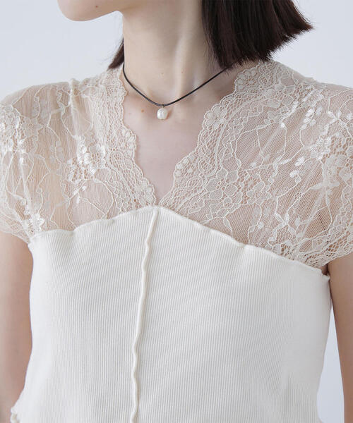 tシャツ 「BLANC」パッチワークリブカットソー レディース ◇【BLANC】パッチワークリブカットソー（Tシャツ/カットソー